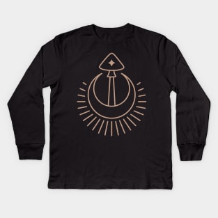 Mushroom. Fungi symbol. Kids Long Sleeve T-Shirt